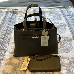 Greyish green purse from target with matching wallet